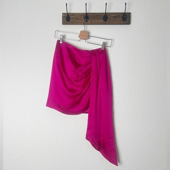 Jonathan Simkhai Mae asymmetric-hem satin mini skirt - Picture 4 of 9